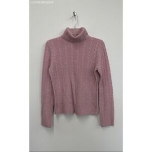 J Crew Pink Womens Cowlneck Knit Sweater Pullover‎ Wool - Size M